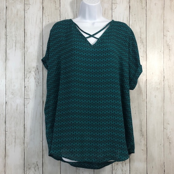 Worthington High/Low Cuffed Sleeve Blouse Large - Picture 1 of 7